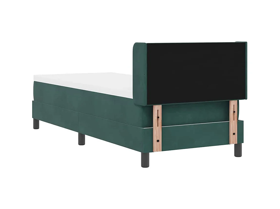 Cadre de lit avec matelas noir 100x200 cm en velours