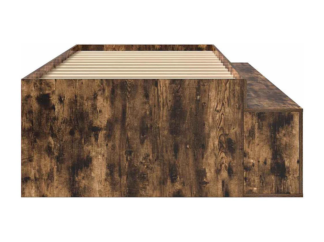 Cadre de lit avec rangement Chêne fumé 100 x 200 cm