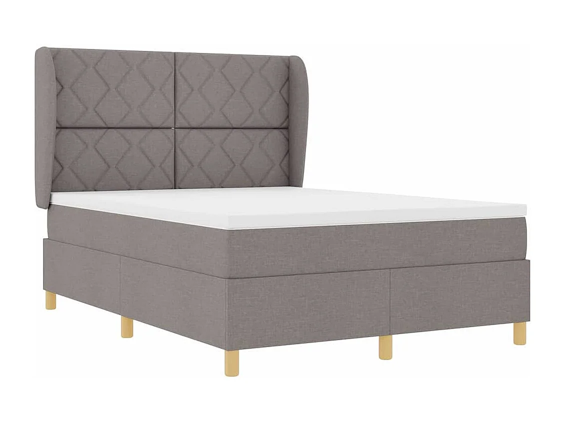 Cadre de lit avec matelas gris foncé 90x190 cm Taupe