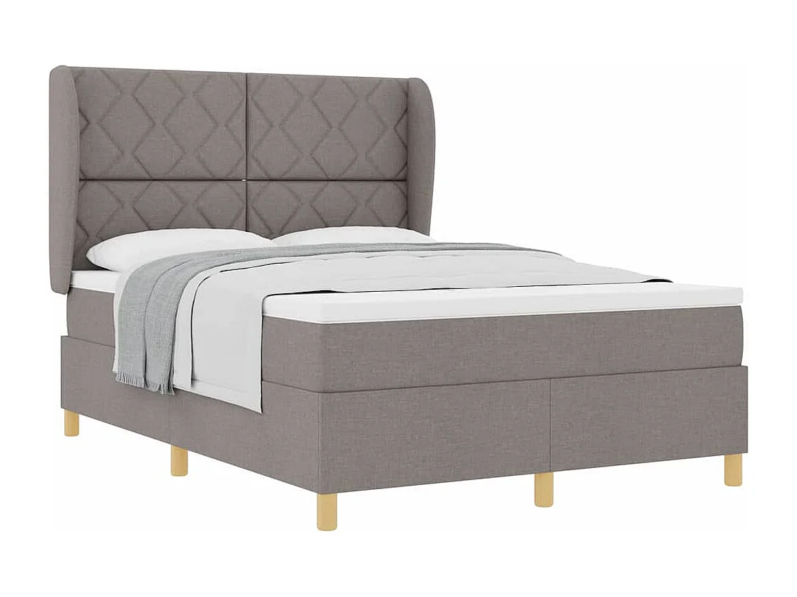 Cadre de lit avec matelas gris foncé 90x190 cm Taupe