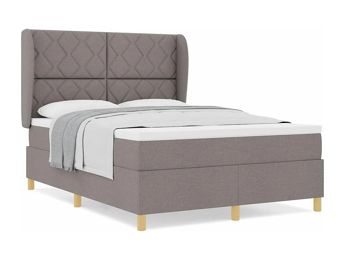 Cadre de lit avec matelas gris foncé 90x190 cm Taupe