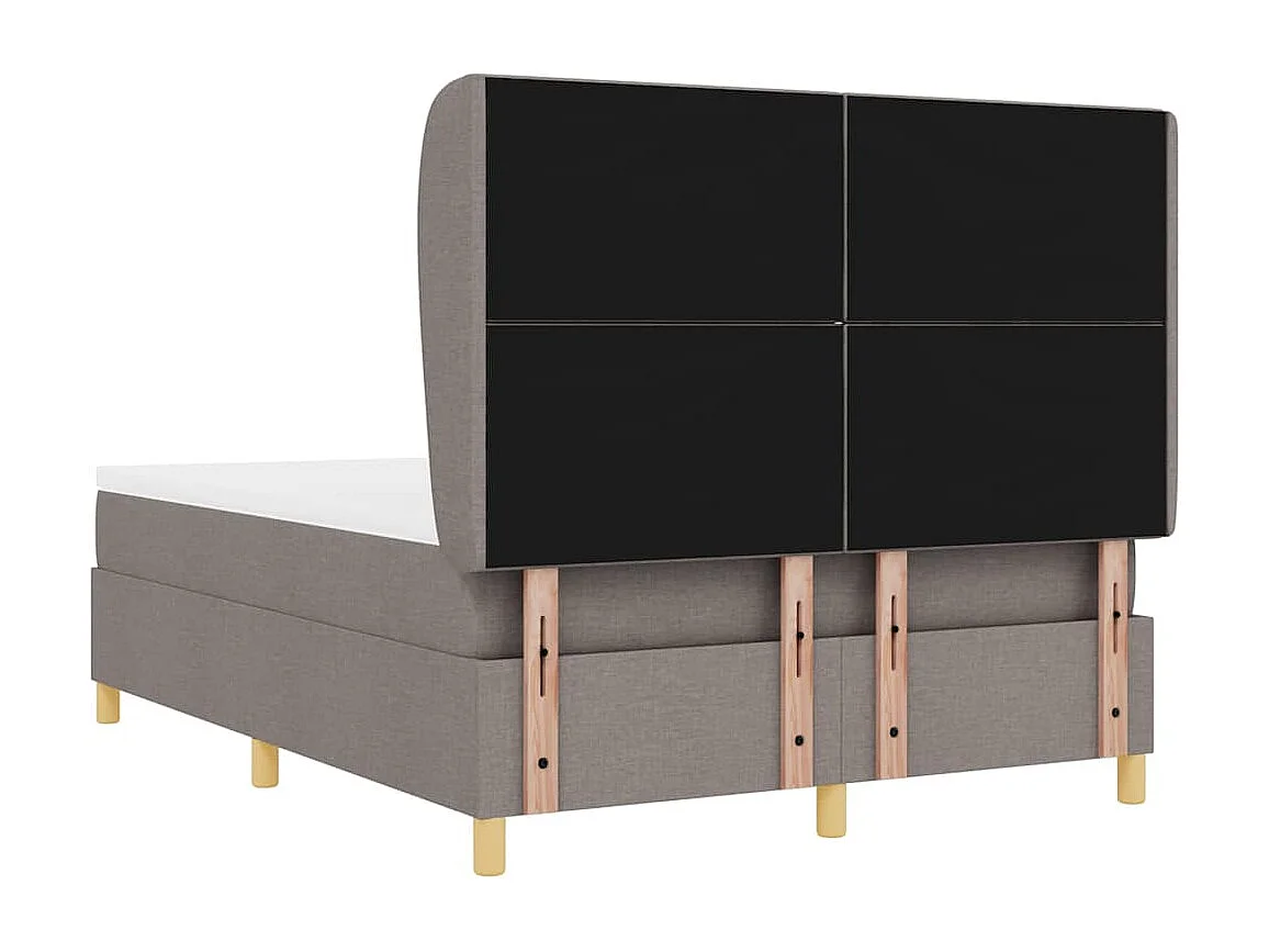 Cadre de lit avec matelas gris foncé 90x190 cm Taupe