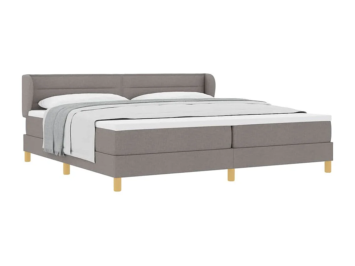 Cama con somier y colchón Crema 90x200 cm Fabric Taupé