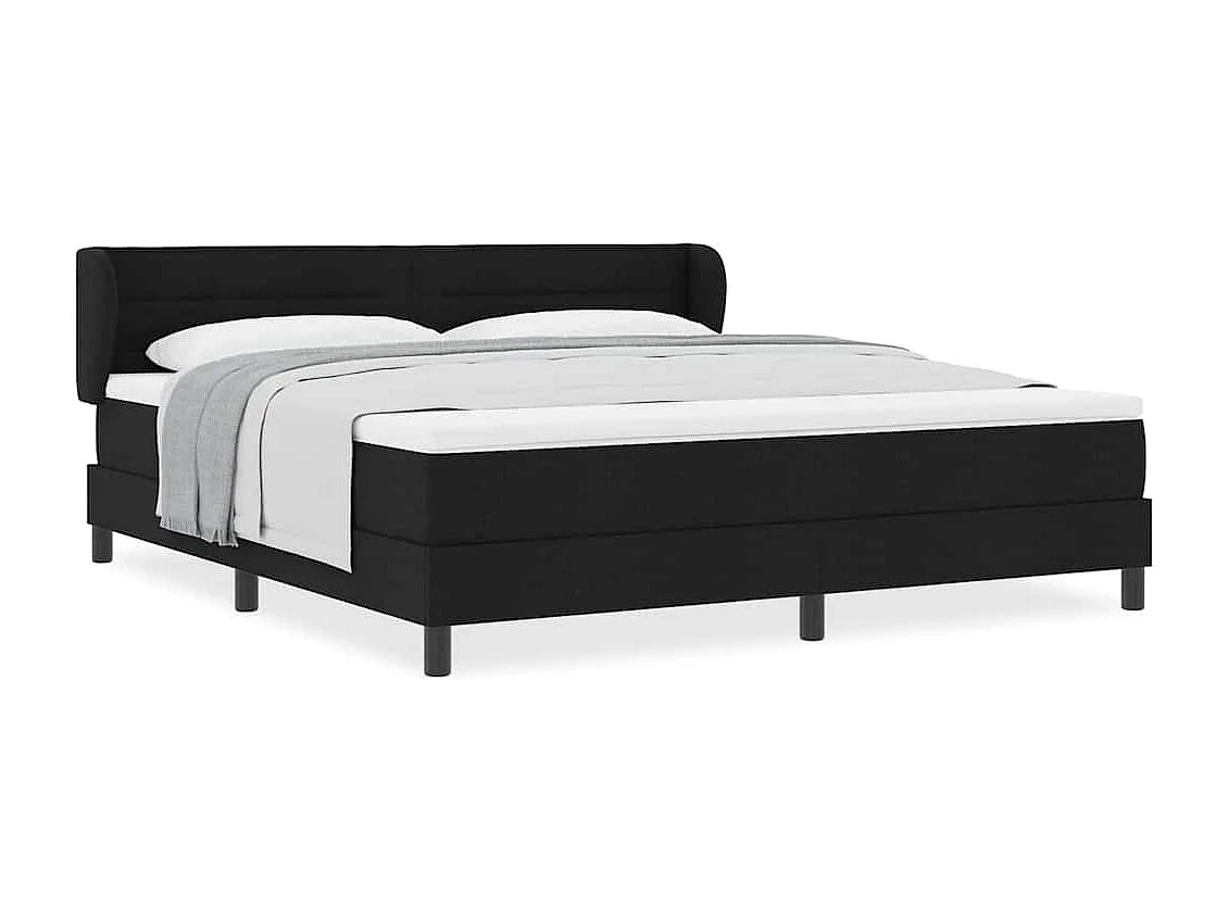 Boxspringbed met matras met matras Zwart 180 x 200 cm Stof