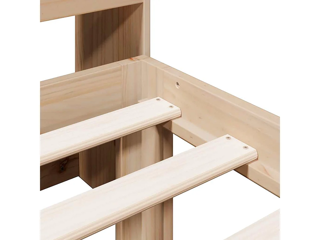 Lit bibliothèque sans matelas 75x190 cm bois de pin massif