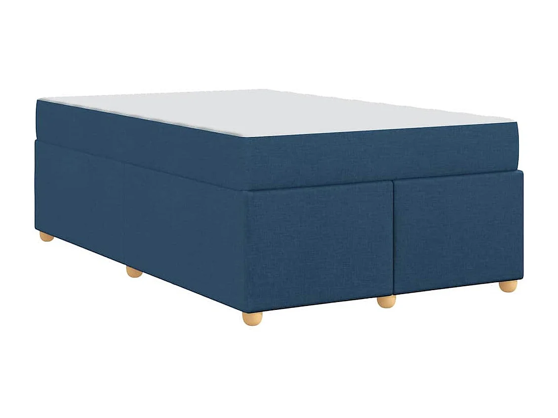 Cadre de lit avec matelas Bleu 120 x 190 cm tissu