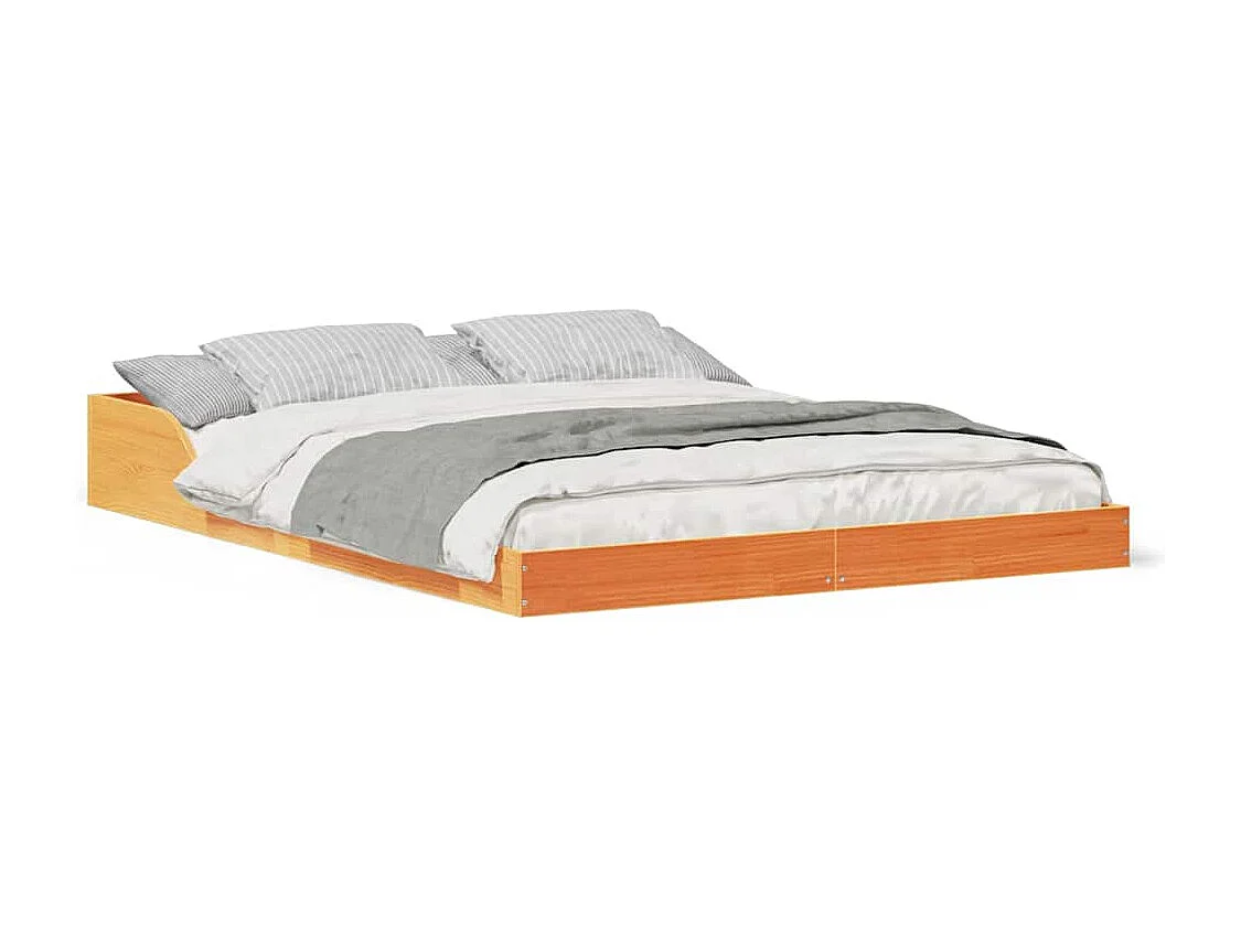 Cadre de lit Marron cire 120 x 190 cm Bois massif en pin