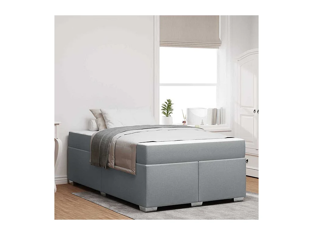 Cadre de lit Gris clair 120 x 200 cm tissu