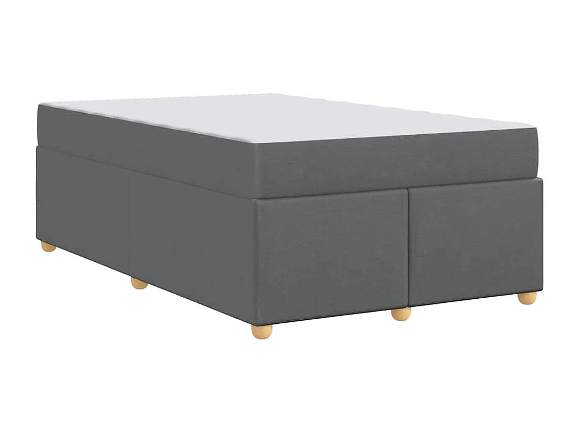 Cadre de lit avec matelas Gris foncé 120 x 190 cm tissu