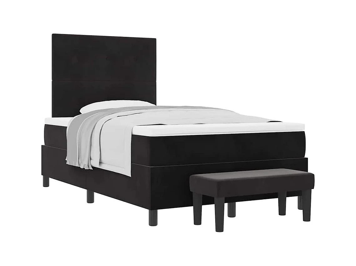 Cadre de lit avec matelas Noir 120 x 200 cm Velours