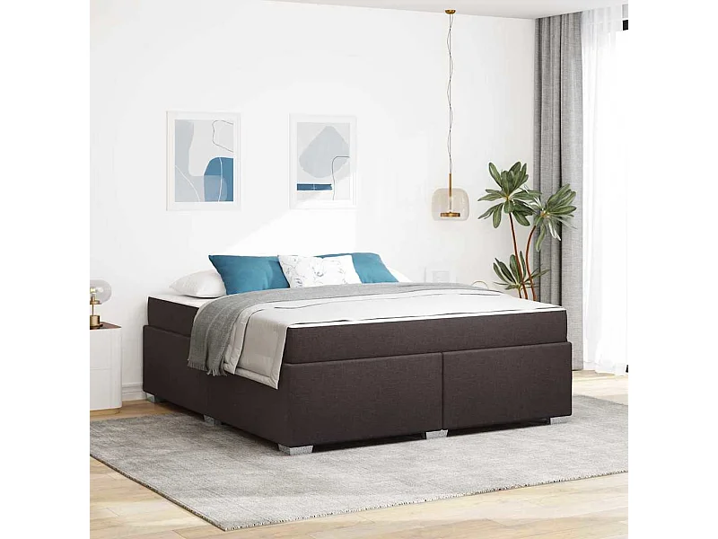 Estructura de cama Marrón oscuro 180 x 200 cm tela