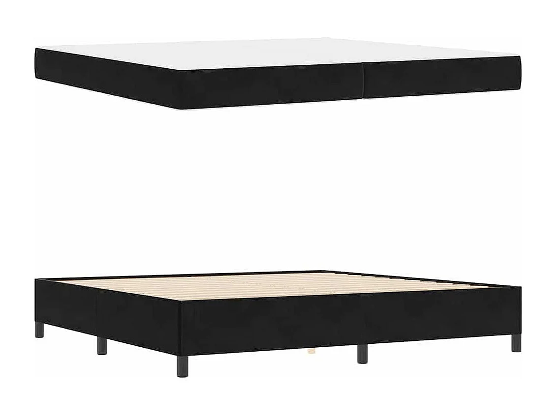 Cadre de lit Noir et blanc et noir 200 x 200 cm Velours