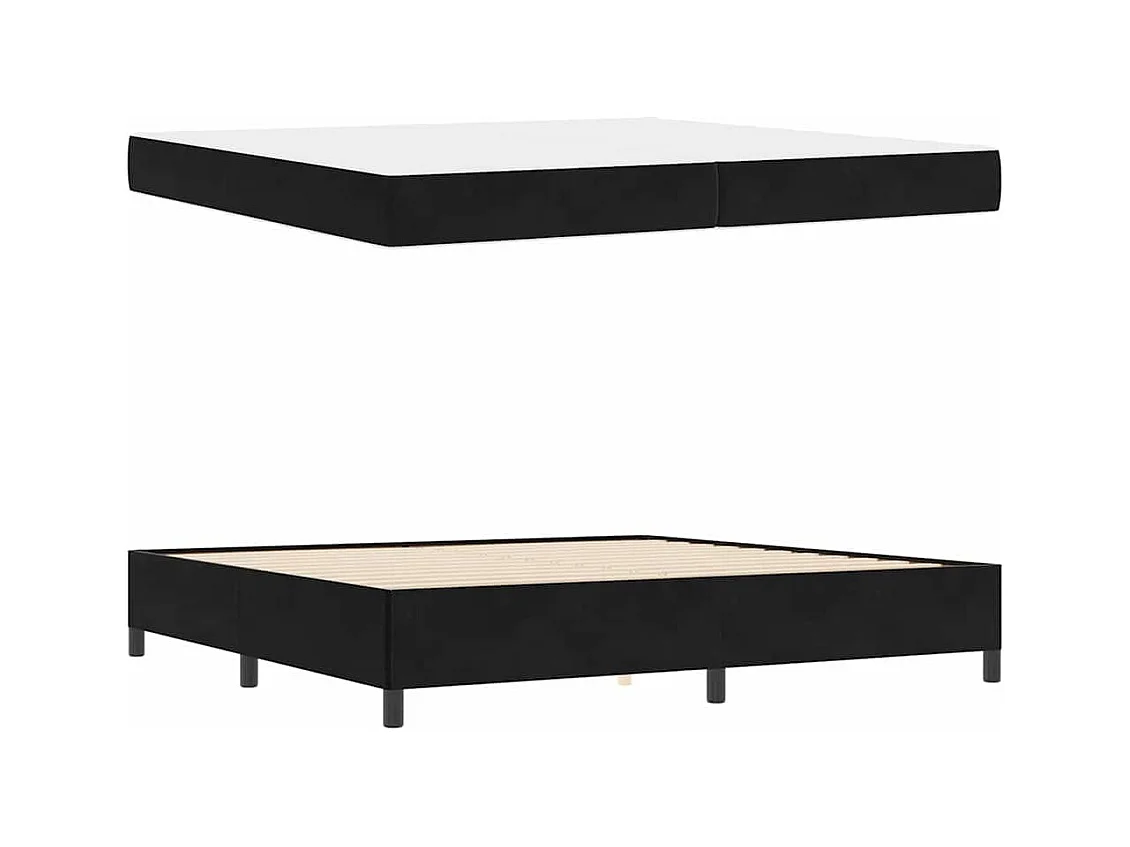 Cadre de lit Noir et blanc et noir 200 x 200 cm Velours