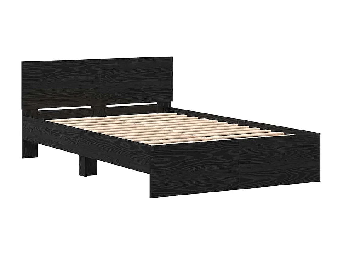 Marco de Cama Roble Negro 120 x 190 cm Madera contrachapada