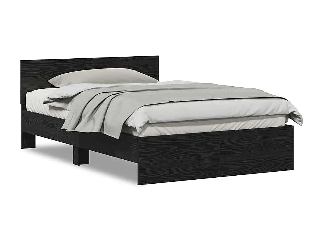 Marco de Cama Roble Negro 120 x 190 cm Madera contrachapada