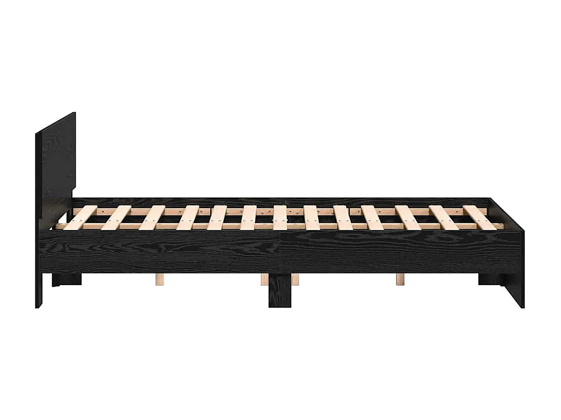 Marco de Cama Roble Negro 120 x 190 cm Madera contrachapada