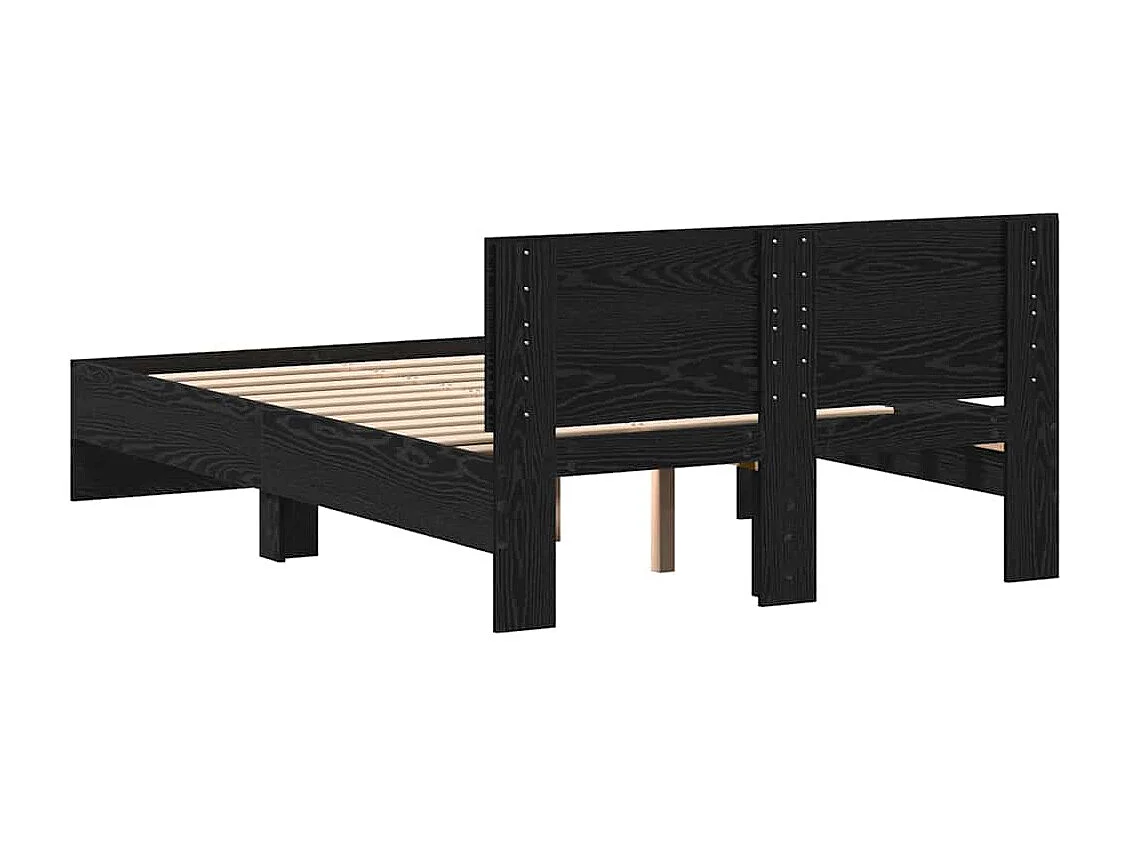 Marco de Cama Roble Negro 120 x 190 cm Madera contrachapada