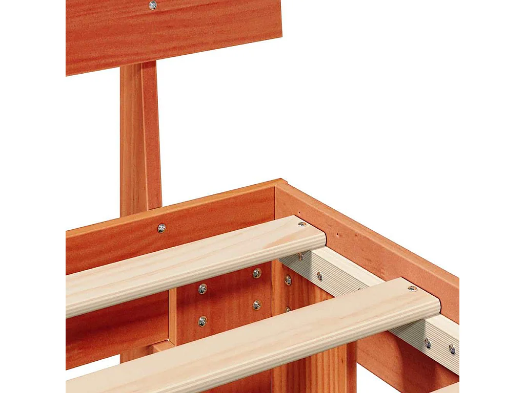 Estructura de cama con cabecera Marrón cera 75 x 190 cm