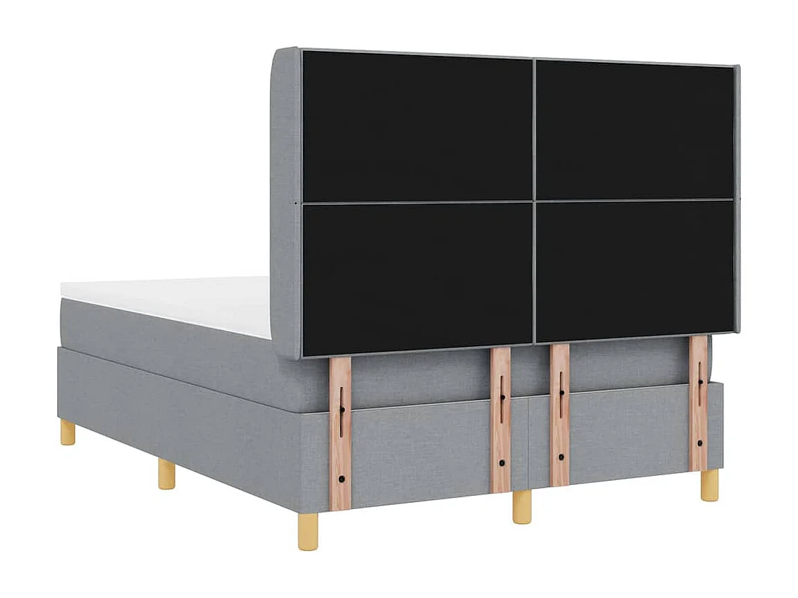 Cadre de lit avec matelas Gris clair 140 x 190 cm tissu