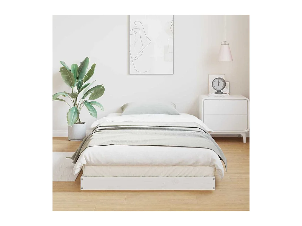 Estrutura de cama de chão Branco 90 x 220 cm