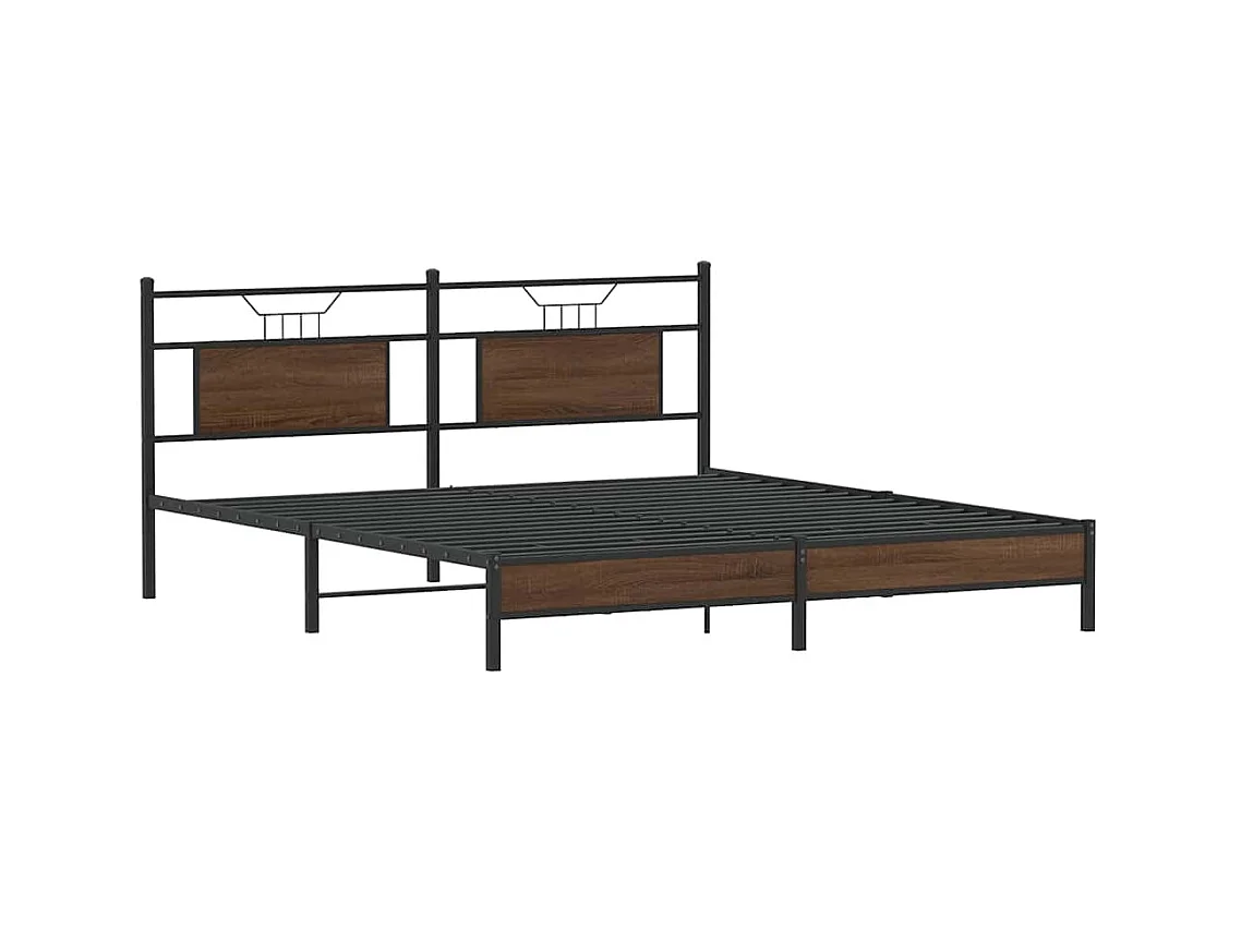 Estructura de cama sin colchón roble marrón 183x213 cm