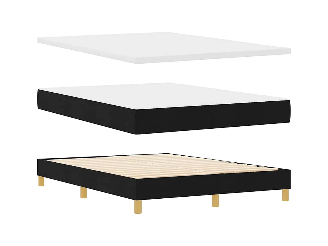 Cadre de lit Noir et blanc et noir 140 x 200 cm tissu