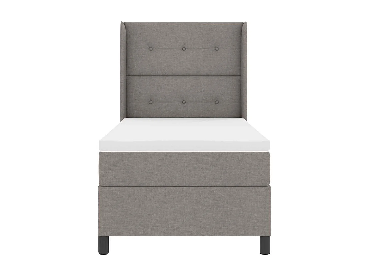 Cadre de lit avec matelas Taupe 90 x 190 cm tissu