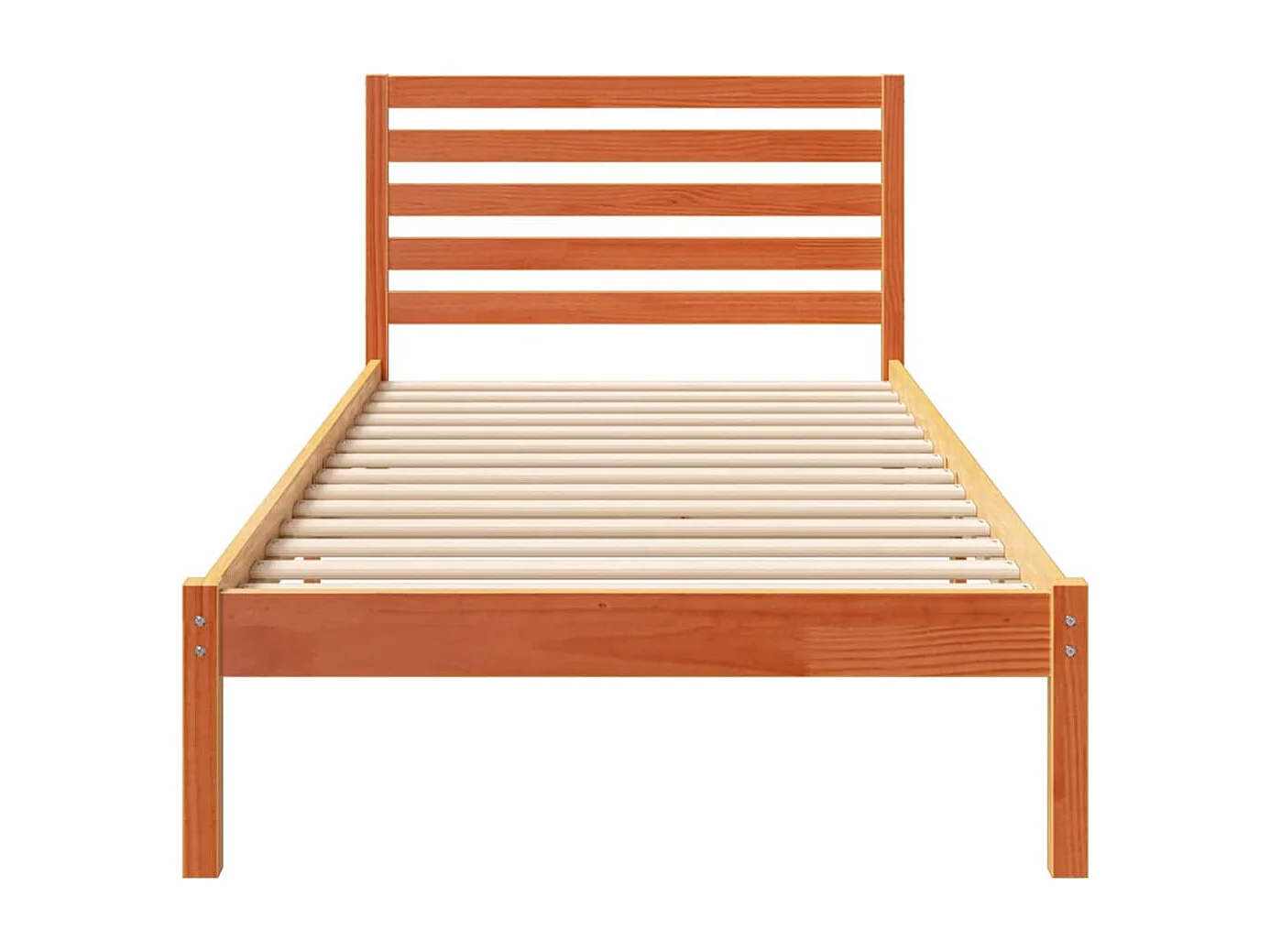 Estructura de cama con cabecera Marrón cera 80 x 210 cm