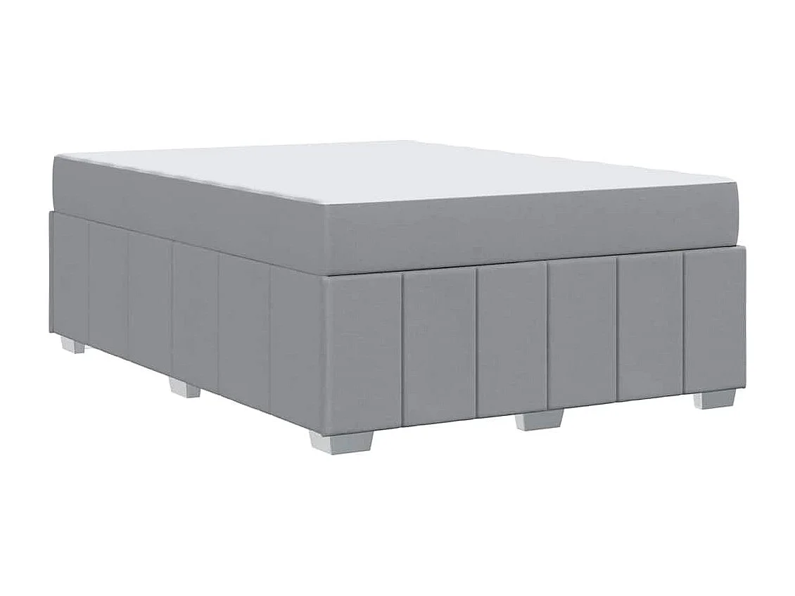 Cadre de lit avec matelas Gris clair 140 x 200 cm tissu