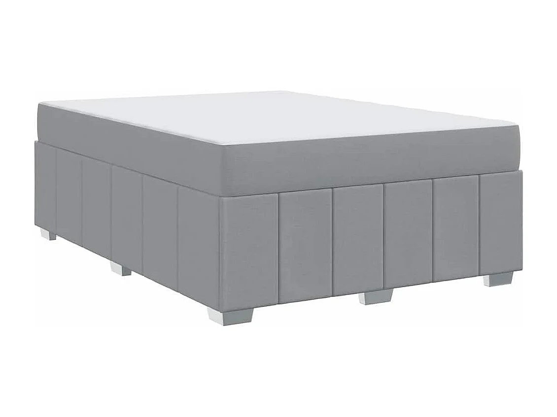Cadre de lit avec matelas Gris clair 140 x 200 cm tissu