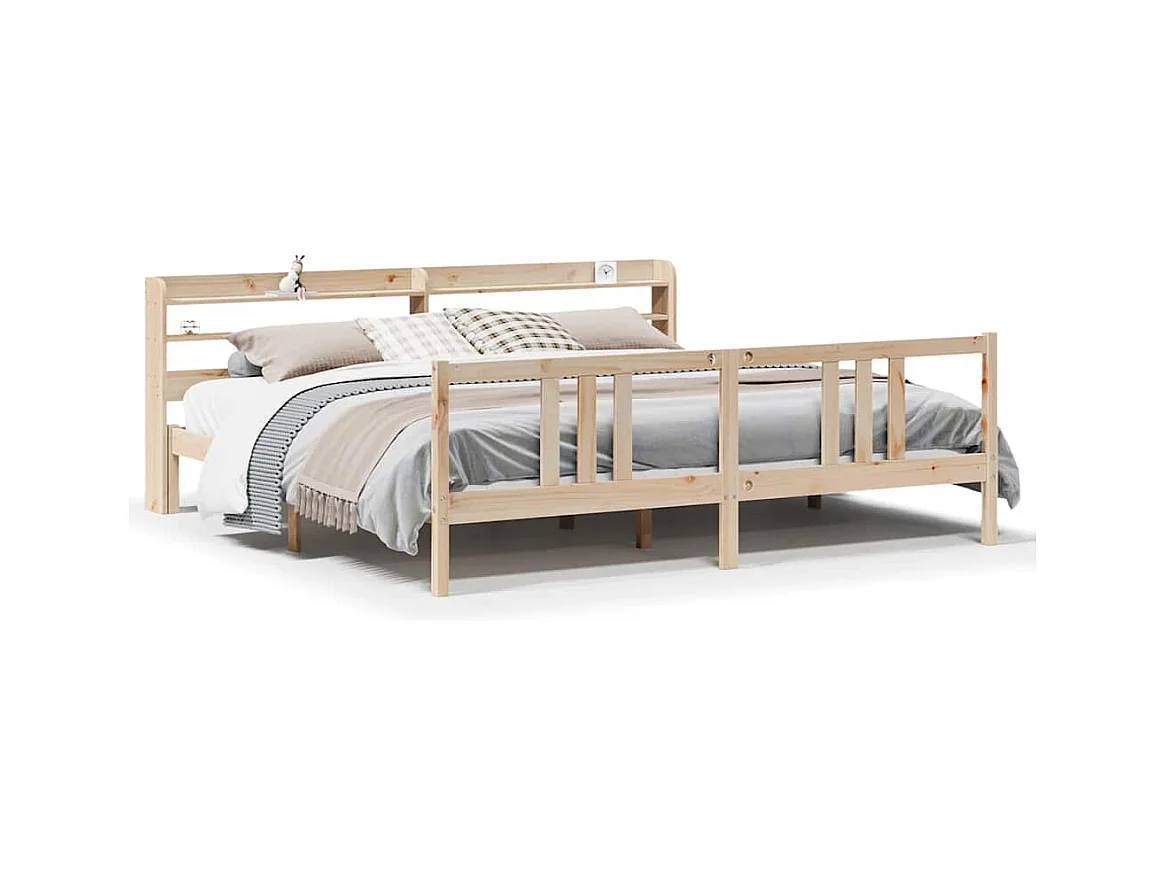 Cadre de lit avec tête de lit sans matelas 200x200 cm