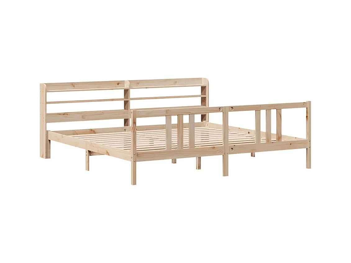 Cadre de lit avec tête de lit sans matelas 200x200 cm