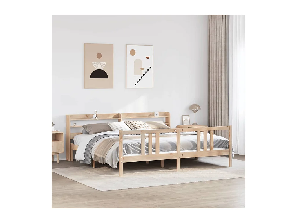 Cadre de lit avec tête de lit sans matelas 200x200 cm