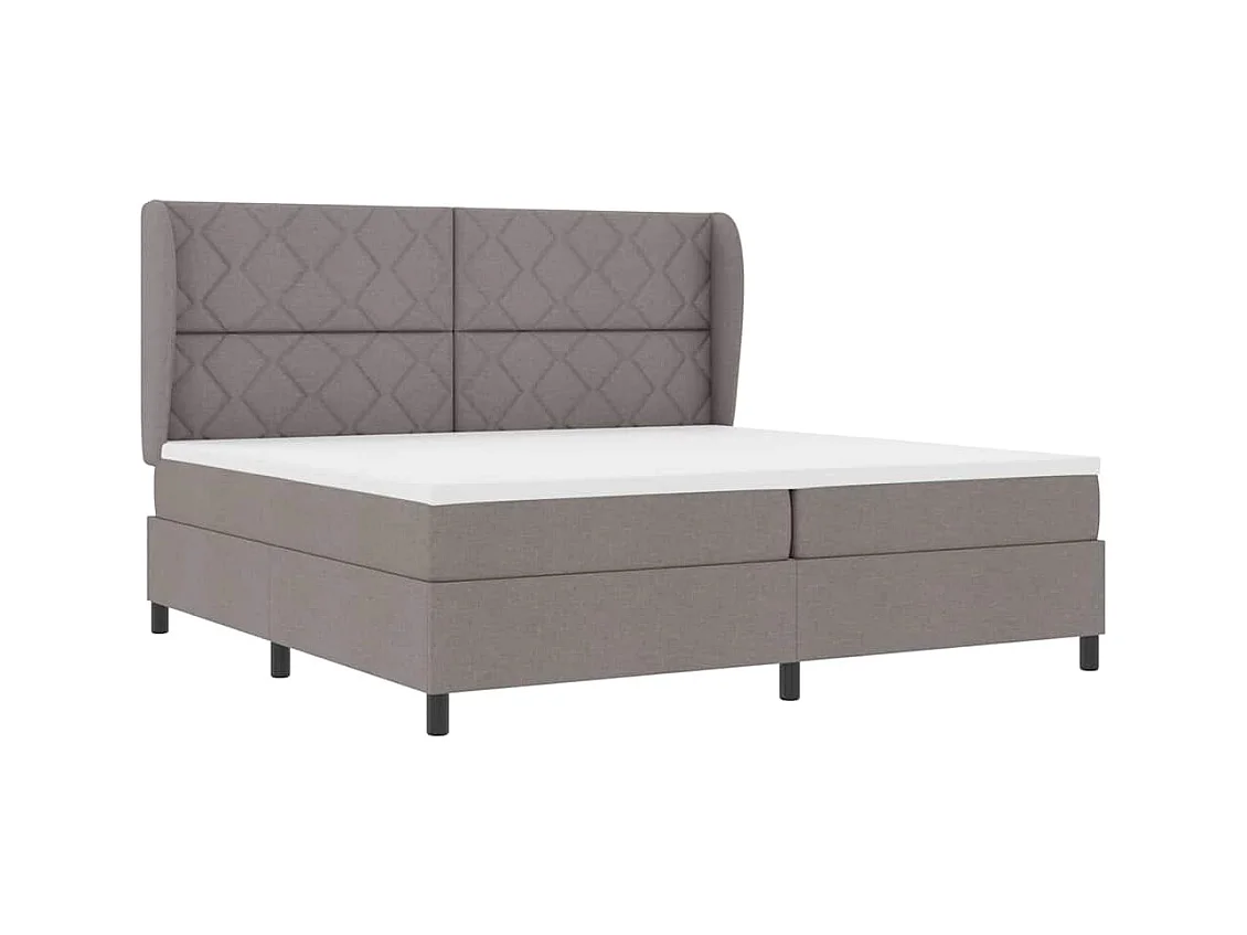 Cadre de lit avec matelas Taupe 200 x 200 cm tissu