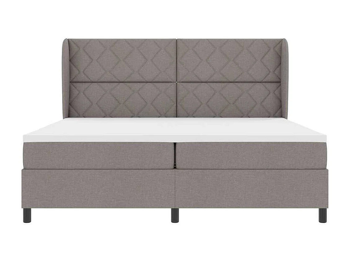 Cadre de lit avec matelas Taupe 200 x 200 cm tissu
