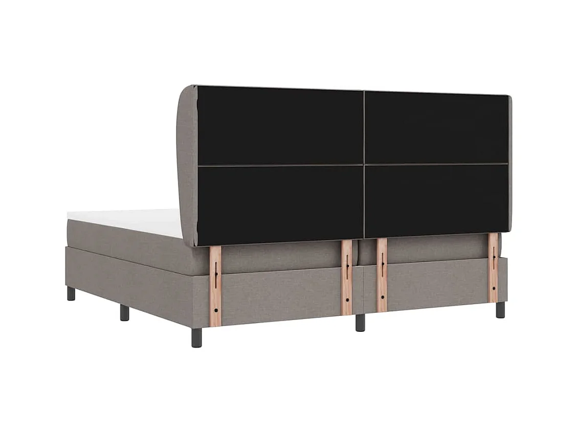 Cadre de lit avec matelas Taupe 200 x 200 cm tissu