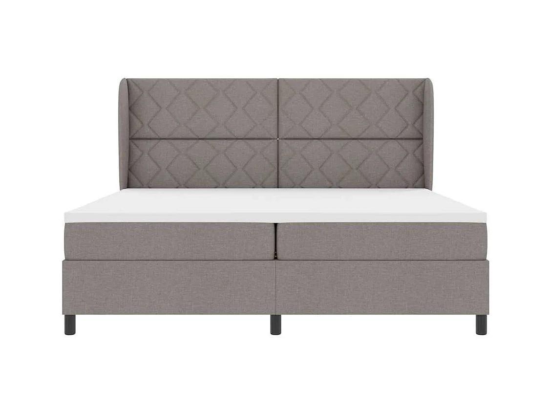 Cadre de lit avec matelas Taupe 200 x 200 cm tissu