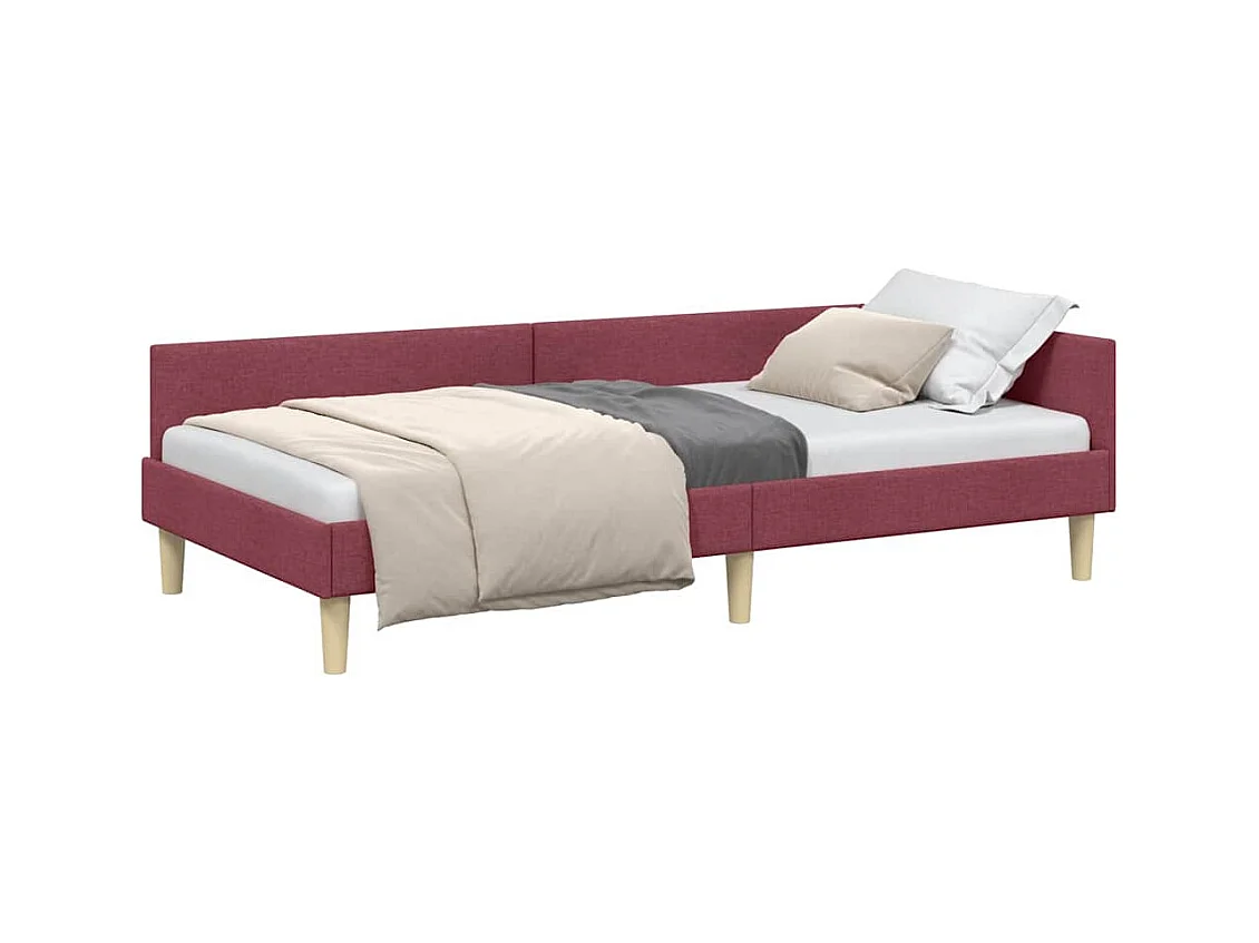 Cadre de lit d'angle Autre Rouge bordeaux 80 x 200 cm