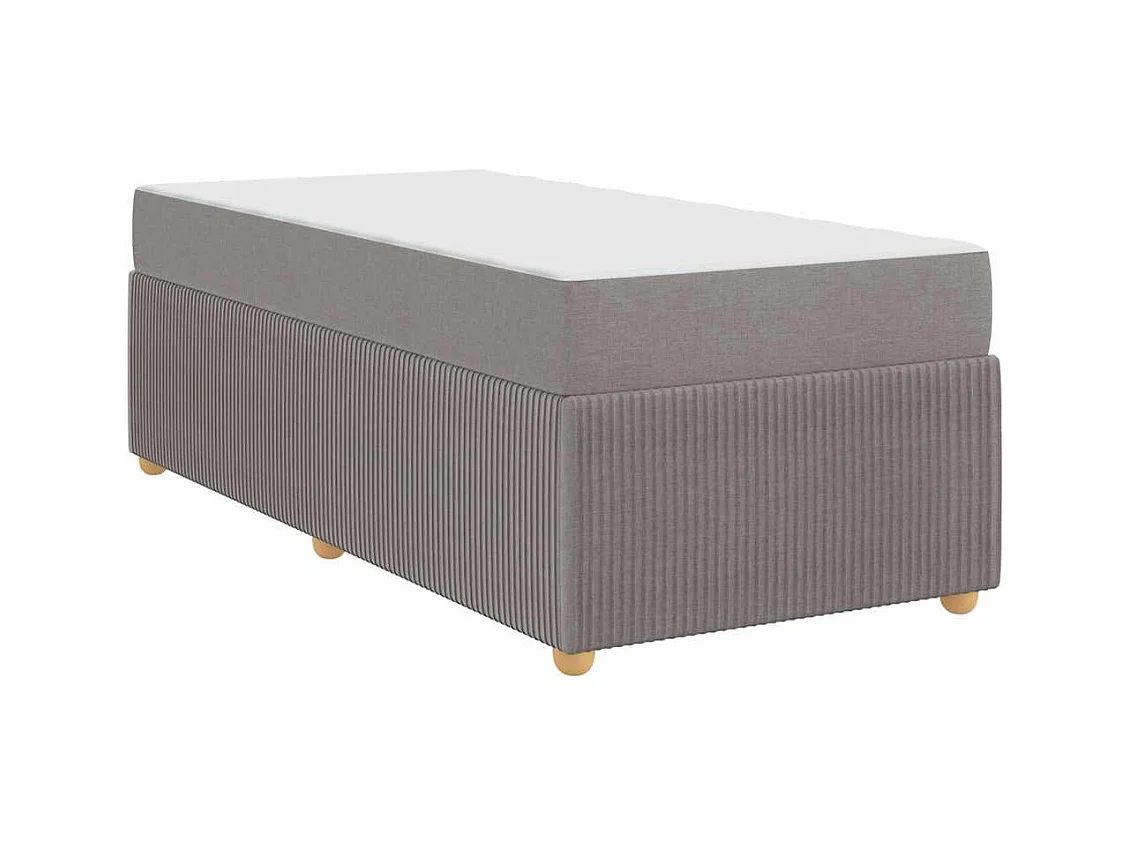 Cadre de lit avec matelas avec matelas Taupe 90 x 190 cm tissu