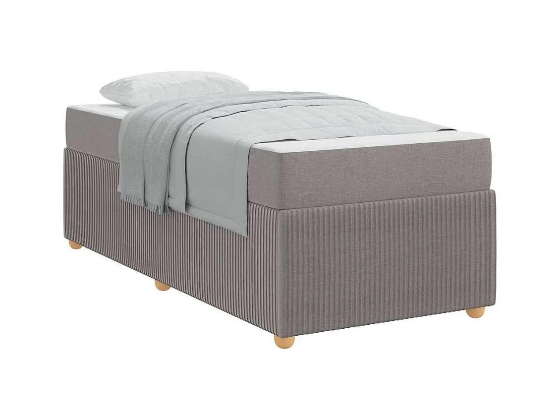 Cadre de lit avec matelas avec matelas Taupe 90 x 190 cm tissu