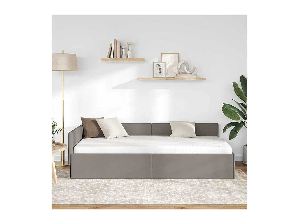 Estrutura de Cama de Canto Cinzento-acastanhado 80 x 200 cm