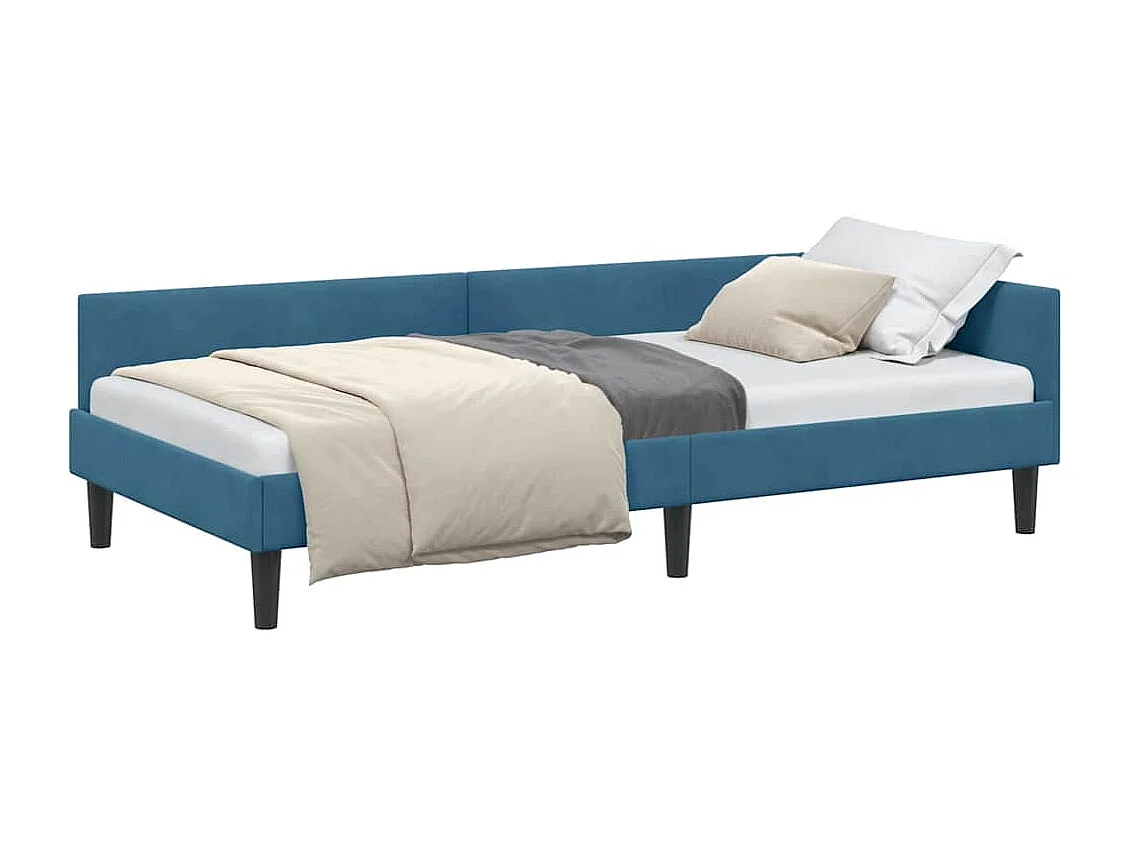 Estructura de Cama Esquinera con cabecera Azul 90 x 190 cm
