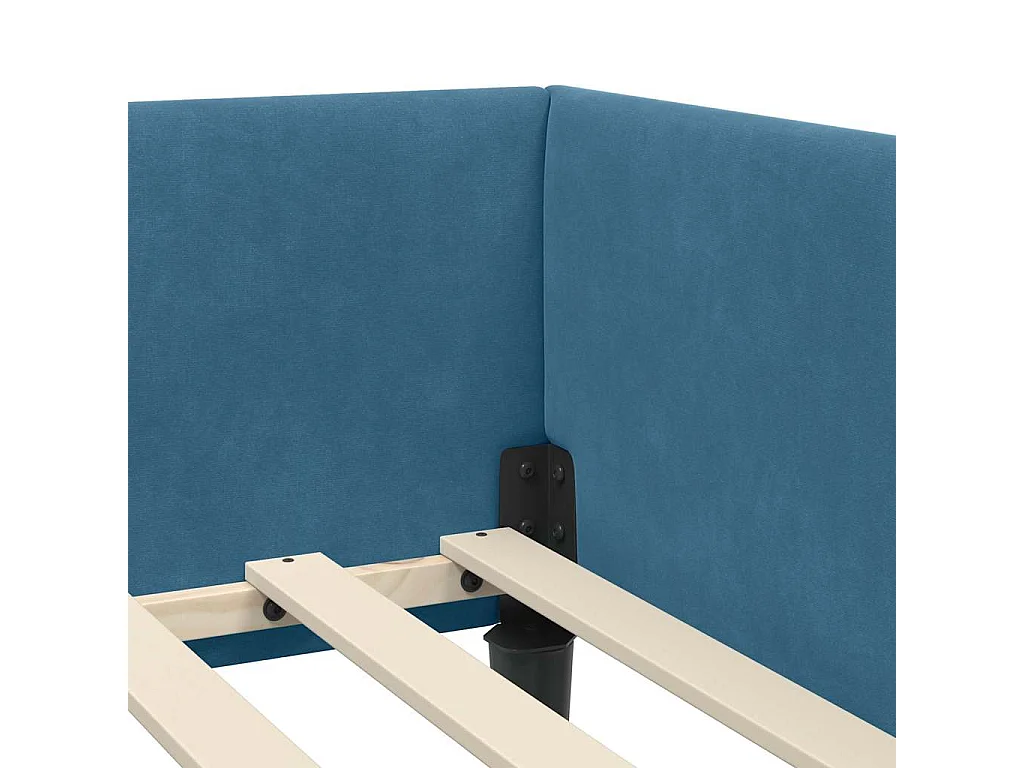 Estructura de Cama Esquinera con cabecera Azul 90 x 190 cm