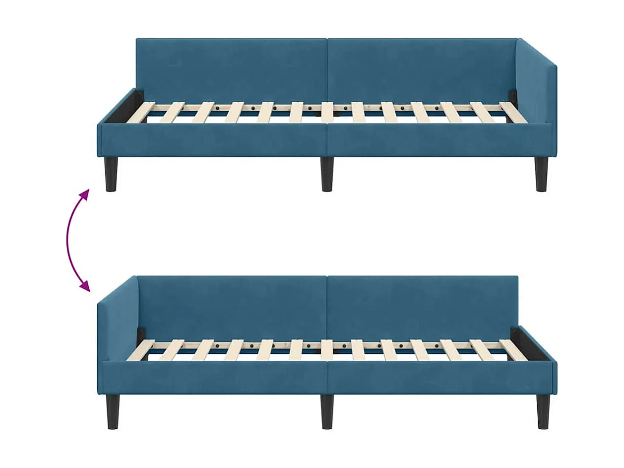 Estructura de Cama Esquinera con cabecera Azul 90 x 190 cm