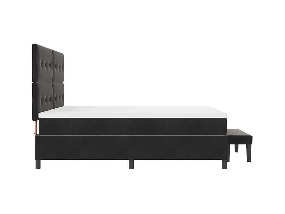 Cadre de lit avec matelas Noir 200 x 200 cm Velours