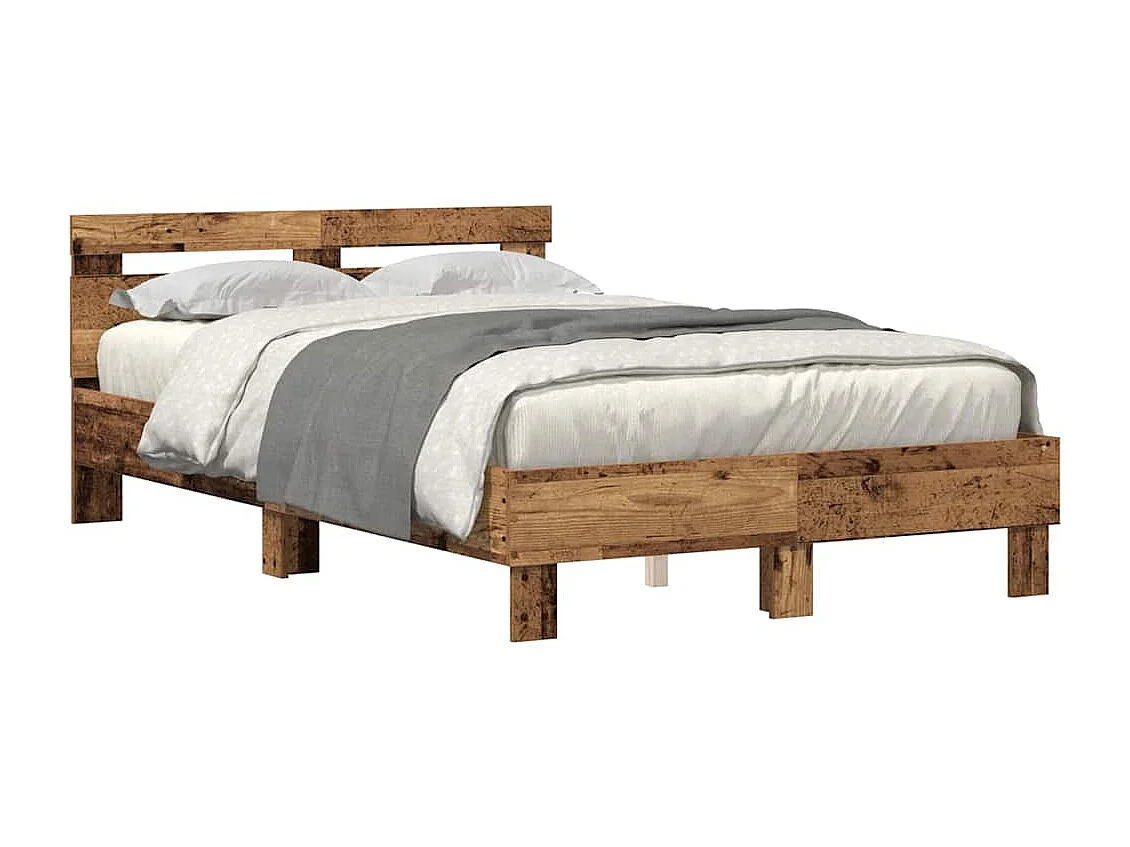 Estrutura da Cama com cabeceira Madeira antiga 120 x 190 cm