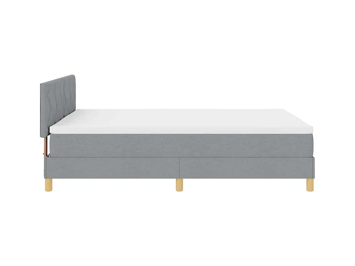 Cadre de lit avec matelas Gris clair 140 x 200 cm tissu