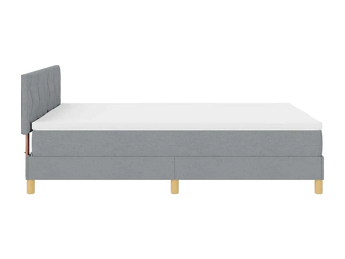 Cadre de lit avec matelas Gris clair 140 x 200 cm tissu