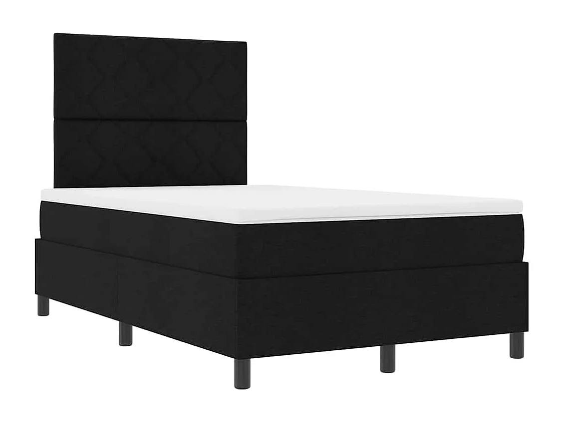 Cadre de lit avec matelas Noir 120 x 190 cm tissu