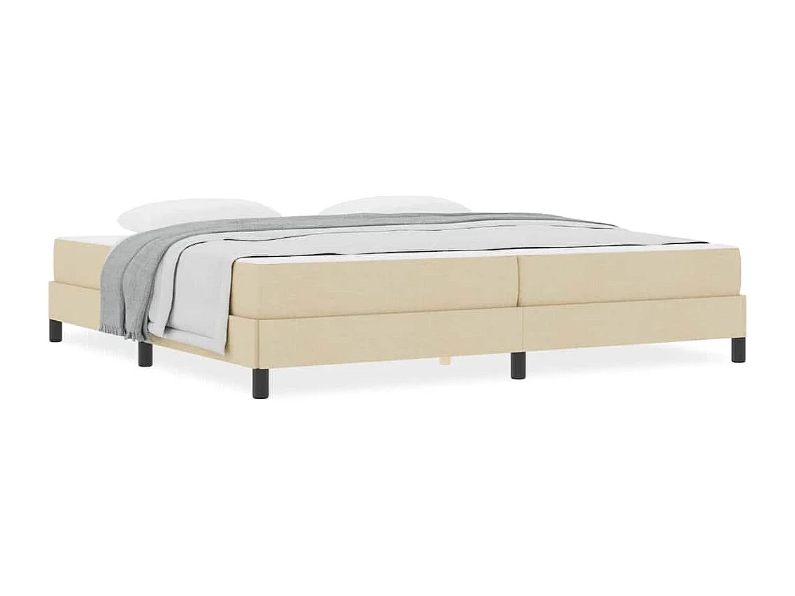 Cama Box com colchão Creme 200 x 200 cm tecido